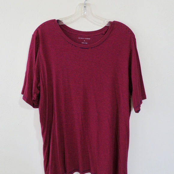 Universal Standard Red and Blue Striped Short Sleeve Modal Tee T Shirt M 18 20 - Picture 2 of 5